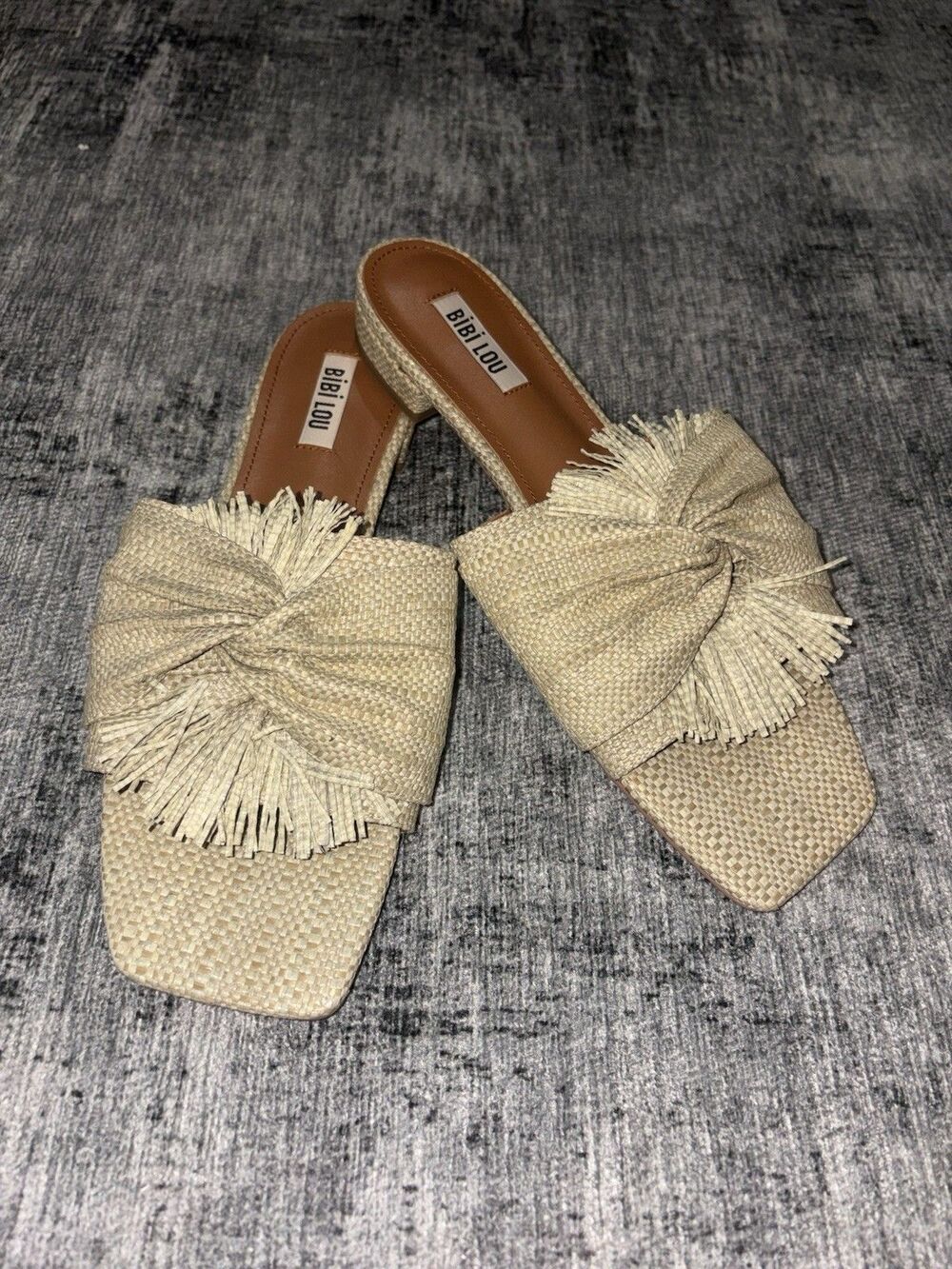 NEW Bibi Lou Karsie Raffia Slide Sandals SZ 41 / 10 US